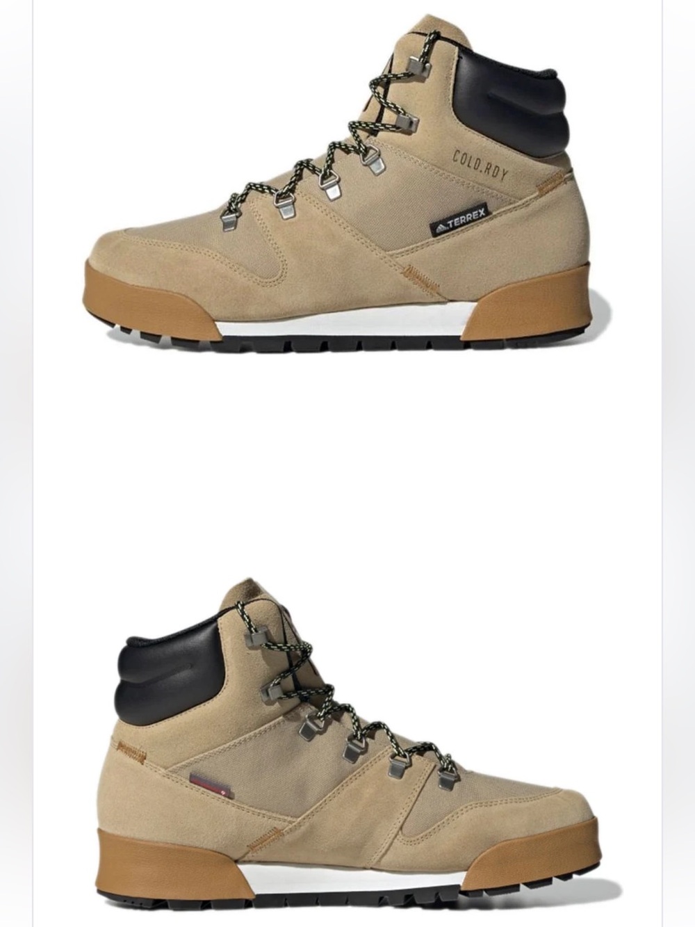 adidas Terrex Snowpitch COLD.RDY Boots Mens 10 Beige Suede Hiking FZ3377